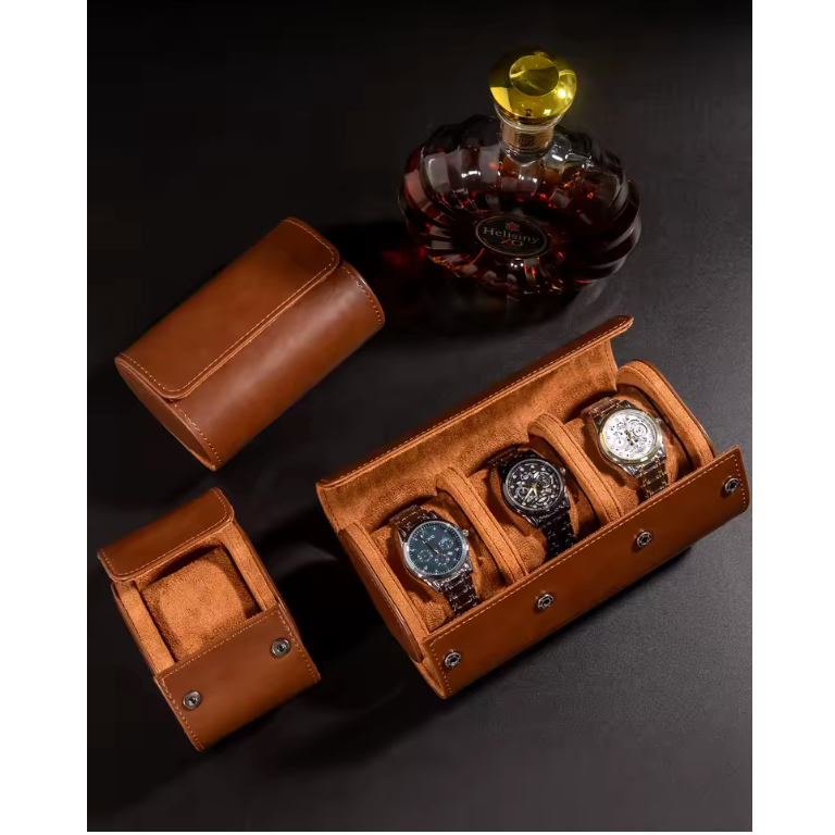 Leather watch storage